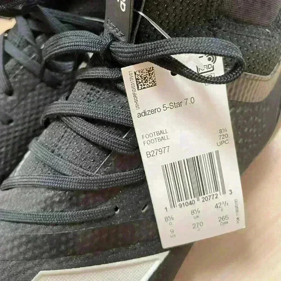 New Adidas Adizero 5-star 7.0 Football Cleats Black/White Size 8.5 - Picture 6 of 9